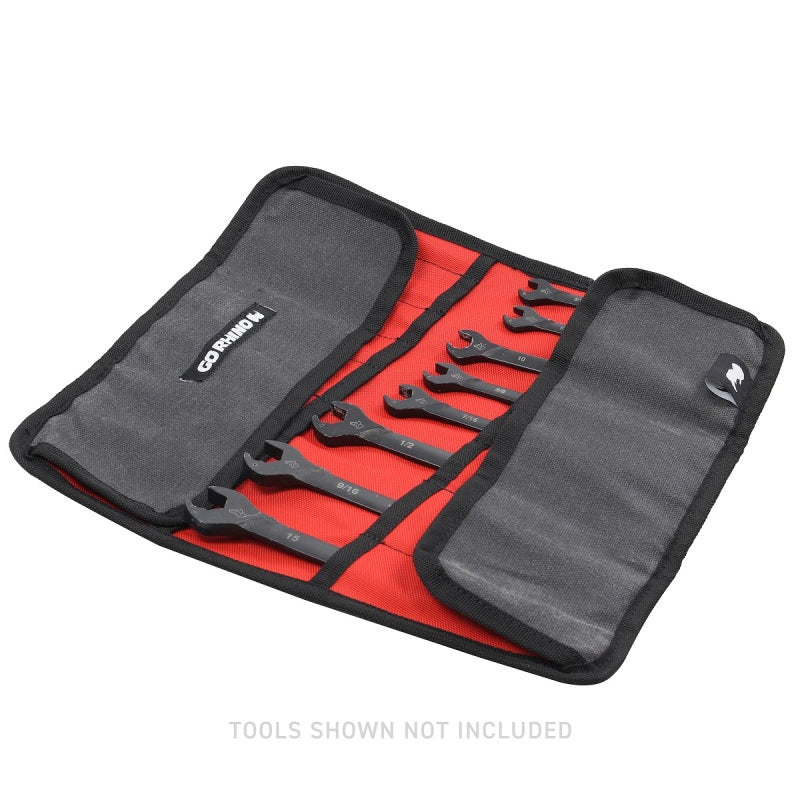 Go Rhino XVenture Gear Tool Wrench Roll - Small (3.5x3.5in. Closed) 12oz Waxed Canvas - Black-thumbmail-12