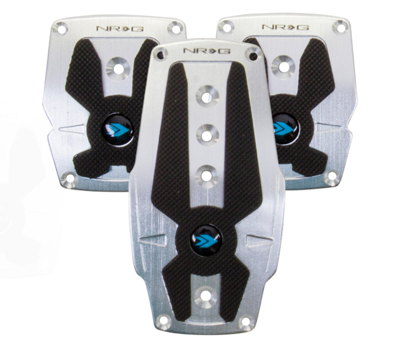 NRG Brushed Aluminum Sport Pedal M/T - Silver w/Black Rubber Inserts-thumbmail-2