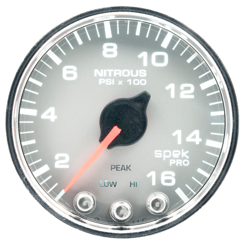 Autometer Spek-Pro Gauge Nitrous Press 2 1/16in 1600psi Stepper Motor W/Peak & Warn Slvr/Chrm-thumbmail-2