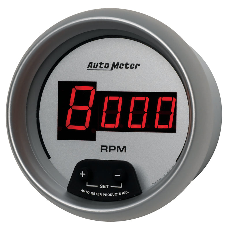 AutoMeter Gauge Tach 3-3/8in. 10K RPM In-Dash Digital Silver Dial W/ Red Led-thumbmail-2