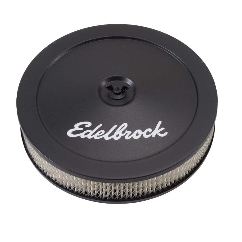 Edelbrock Air Cleaner Pro-Flo Series Round Steel Top Paper Element 10In Dia X 3 5In Black-thumbmail-2