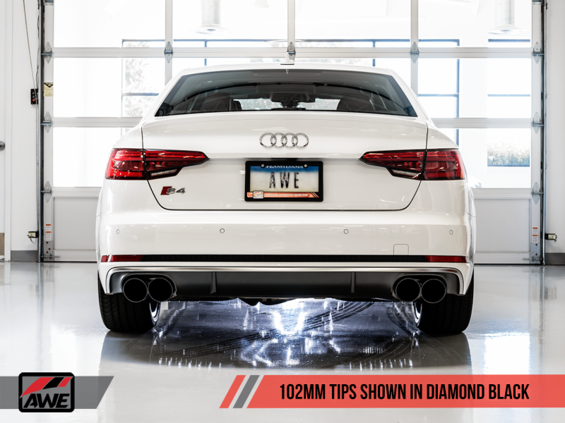 AWE Tuning Audi B9 S4 Track Edition Exhaust - Non-Resonated (Black 102mm Tips)-thumbmail-5