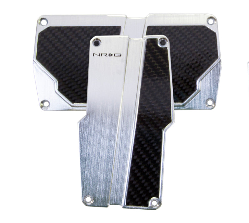NRG Brushed Aluminum Sport Pedal A/T - Silver w/Black Carbon-thumbmail-2