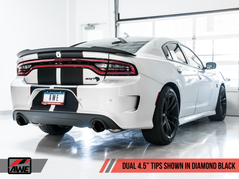 AWE Tuning 2015+ Dodge Charger 6.4L/6.2L Supercharged Track Edition Exhaust - Diamond Black Tips-thumbmail-3