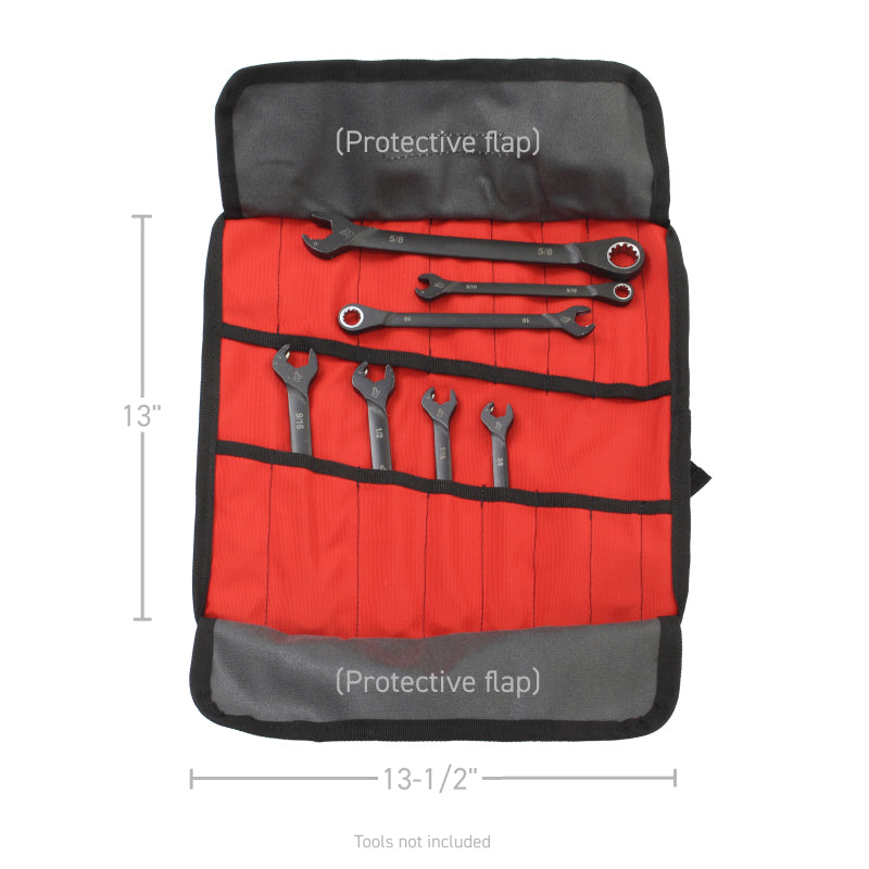 Go Rhino XVenture Gear Tool Wrench Roll - Small (3.5x3.5in. Closed) 12oz Waxed Canvas - Black-thumbmail-13