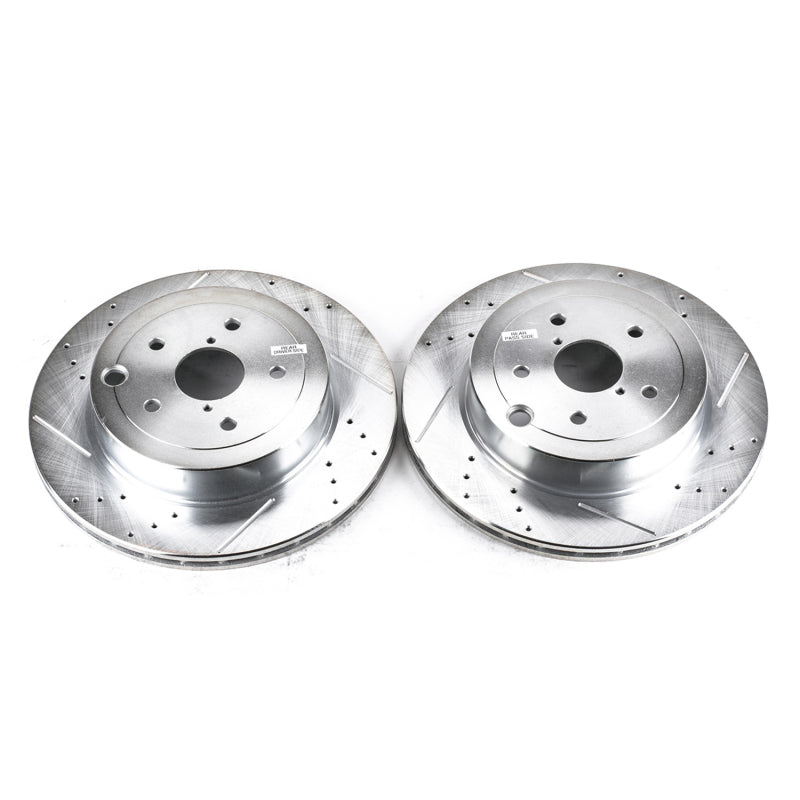 Power Stop 08-14 Subaru Impreza Rear Evolution Drilled & Slotted Rotors - Pair-thumbmail-1