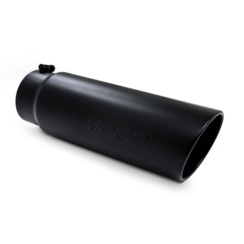 MBRP Universal Tip 6in OD Angled Rolled End 5in Inlet 18in Lgth Black Finish Exhaust-thumbmail-3