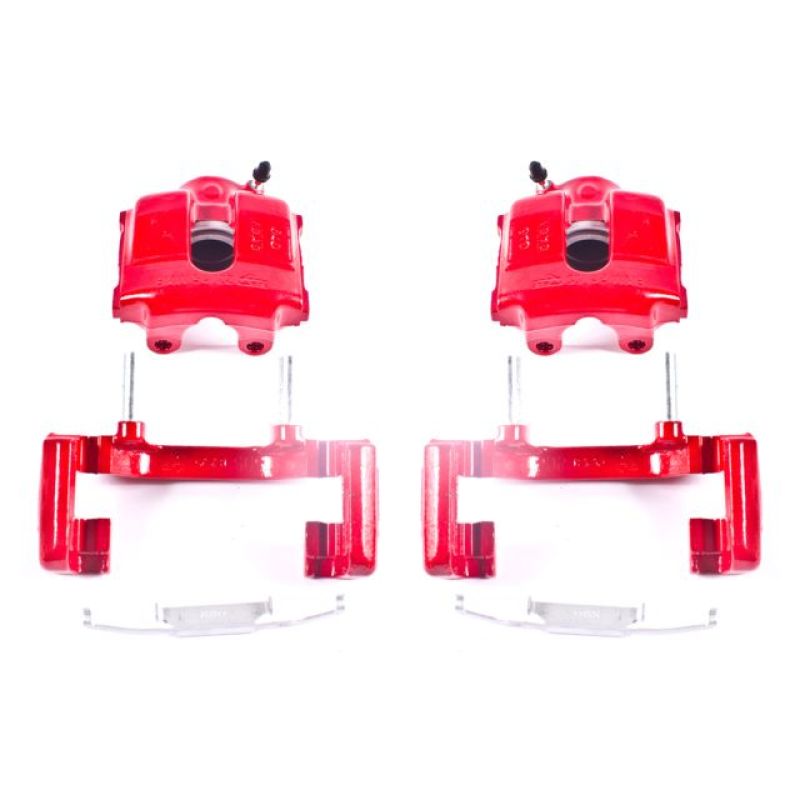 Power Stop 01-05 BMW 320i Front Red Calipers w/Brackets - Pair-thumbmail-1