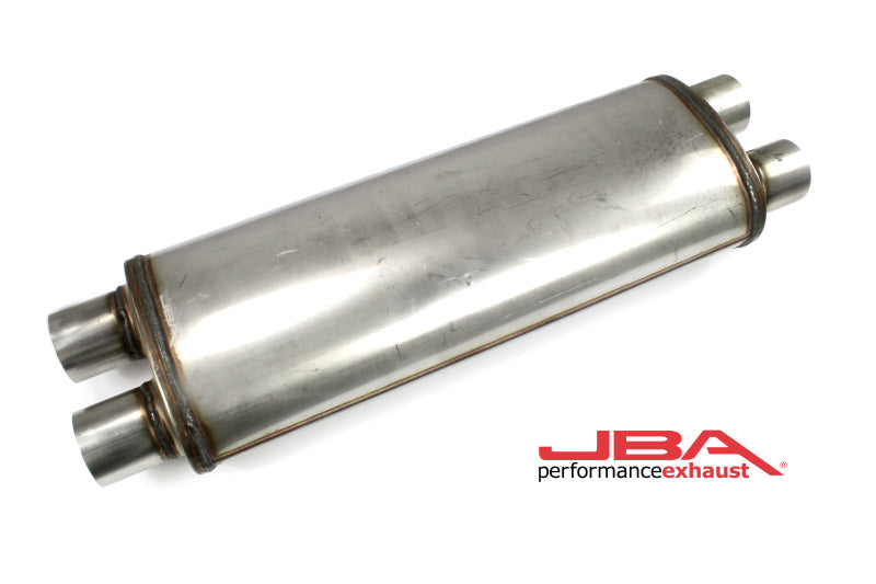 JBA Universal Chambered 304SS Muffler 22x8x5 2.5in Dual In/Dual Out-thumbmail-2