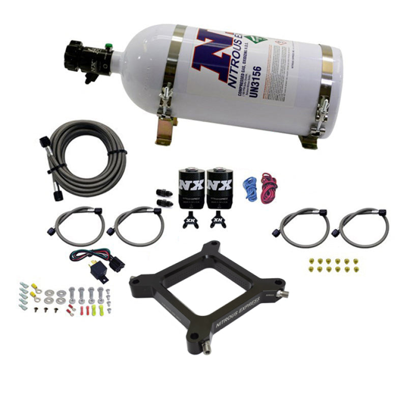 Nitrous Express 4150 Assassin Plate Pro Power Nitrous Kit (100-500HP) w/10lb Bottle-thumbmail-1