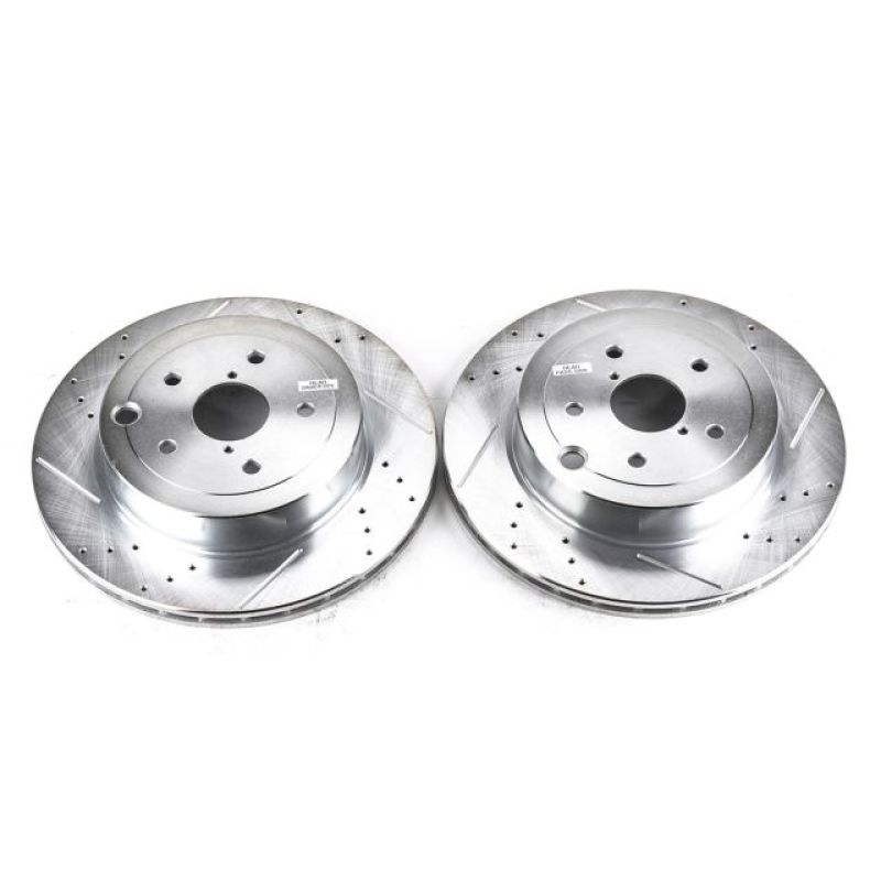 Power Stop 08-14 Subaru Impreza Rear Evolution Drilled & Slotted Rotors - Pair-thumbmail-2