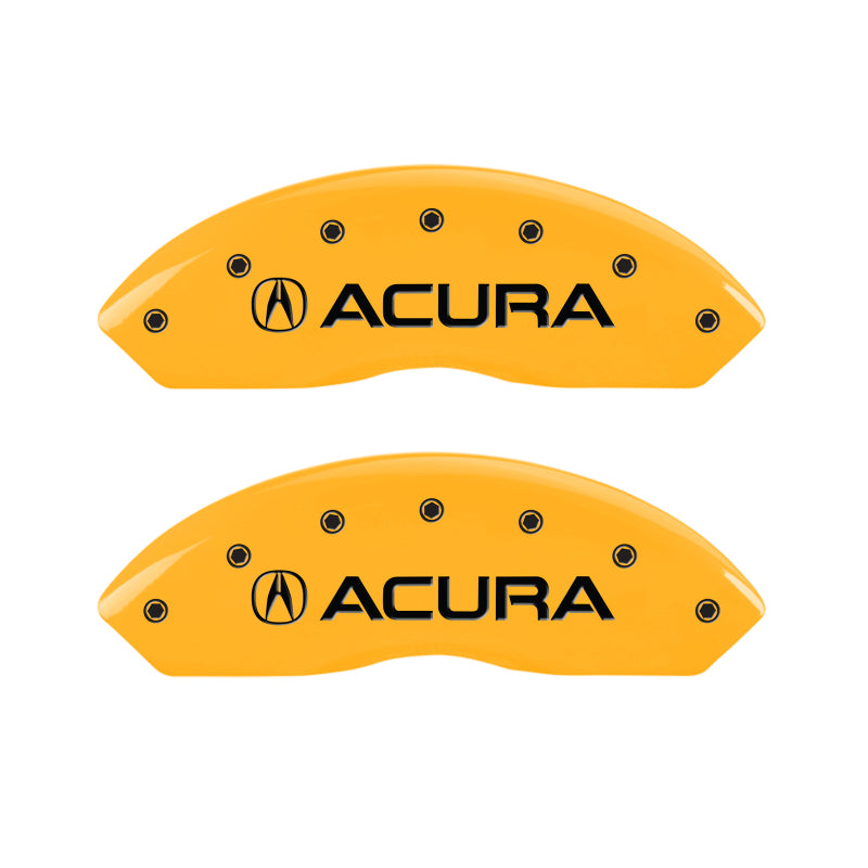 MGP 4 Caliper Covers Engraved Front Acura Rear RSX Yellow Finish Black Char 2002 Acura RSX-thumbmail-2