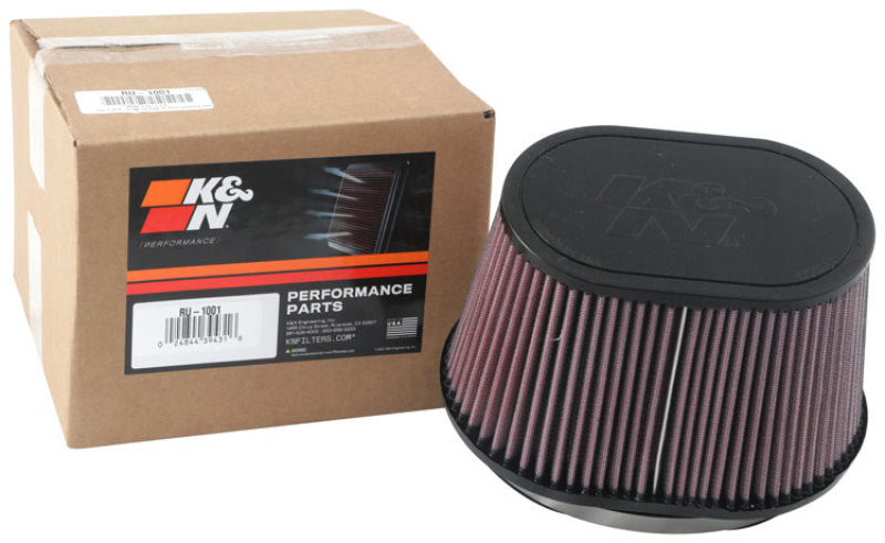 K&N Universal Rubber Filter 6.25in x 4in Oval FLG / 7.375in x 5.5in Base / 6.25in x 4in Top / 5in H-thumbmail-4