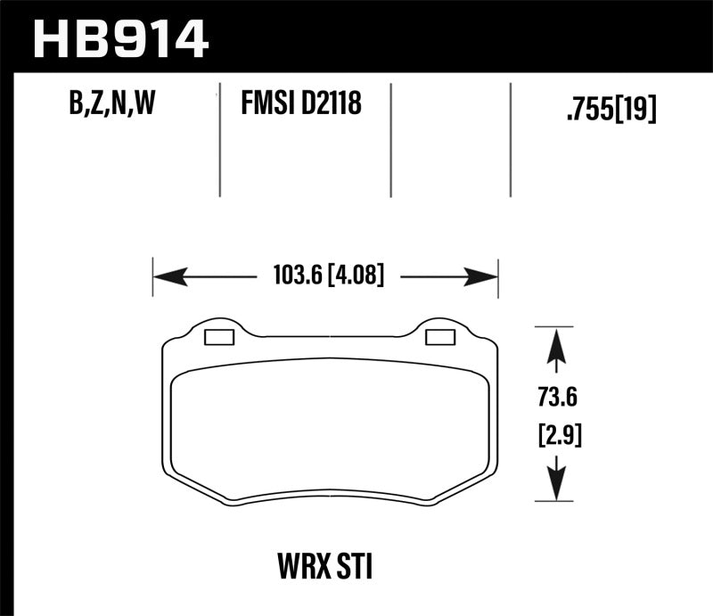 Hawk 2018 Subaru WRX STI DTC-30 Rear Brake Pads-thumbmail-1