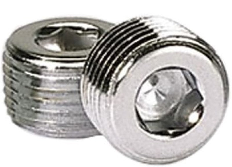 Moroso Chrome Plated Pipe Plugs - 1/2in NPT Thread - 2 Pack-thumbmail-1