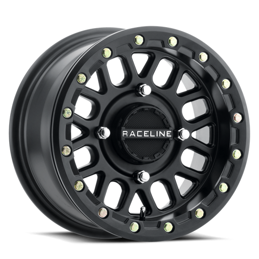 Raceline A92B Podium 14x7in / 4x110 BP / 10mm Offset / 83.8mm Bore - Satin Black Beadlock Wheel
