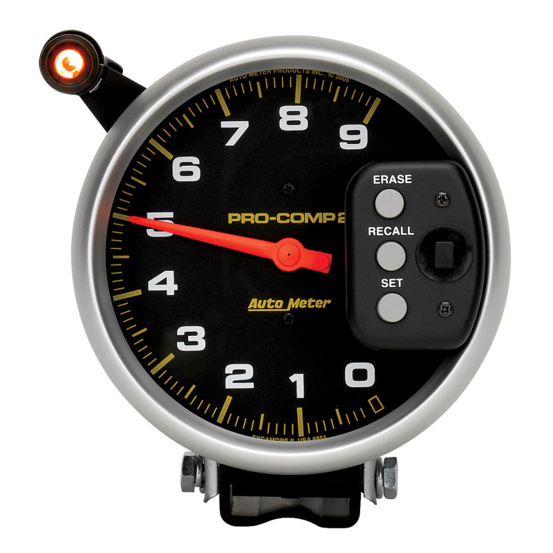 AutoMeter Gauge Tach 5in. 9K RPM Pedestal W/ Quick Lite & Peak Memory Pro-Comp-thumbmail-4