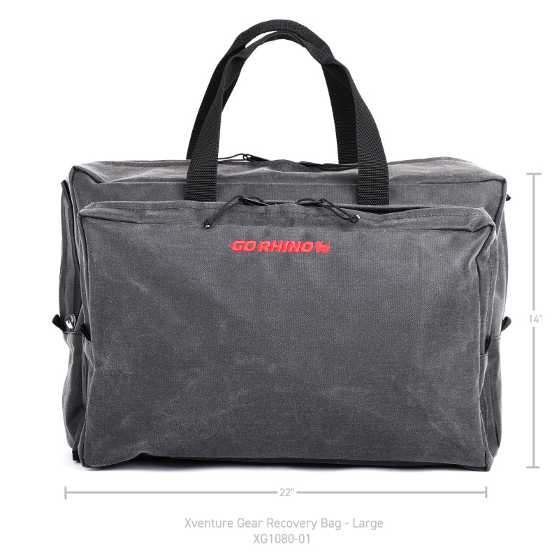 Go Rhino XVenture Gear Bag - Large (13x14x22in. Closed) 12oz Waxed Canvas - Black-thumbmail-2
