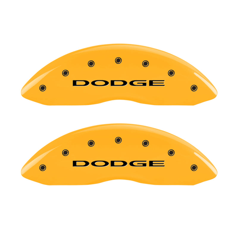 MGP 4 Caliper Covers Engraved Fr Challenger Rr Vintage RT Yellow Finish Black Char 07 Dodge Charger-thumbmail-2