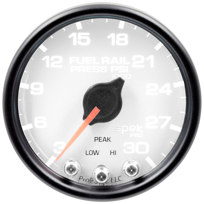 Autometer Spek-Pro Gauge Rail Press 2 1/16in 30Kpsi Stepper Motor W/Peak & Warn Wht/Blk-thumbmail-2
