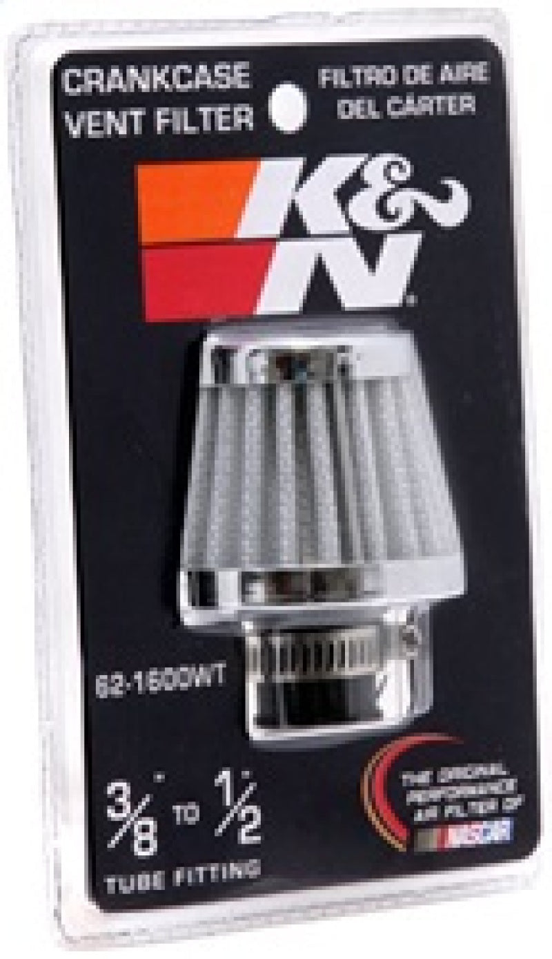 K&N 2in Base OD x .375in Flange ID x 1.75in H Rubber Base Crankcase Vent Filter - White-thumbmail-13