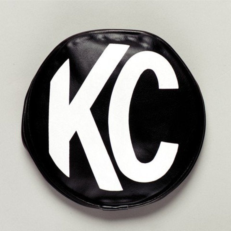 KC HiLiTES 6in. Round Soft Cover (Pair) - Black w/White KC Logo-thumbmail-2