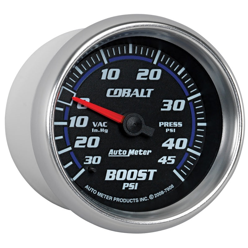 AutoMeter Gauge Vac/Boost 2-5/8in. 30Inhg-45PSI Mechanical Cobalt-thumbmail-6