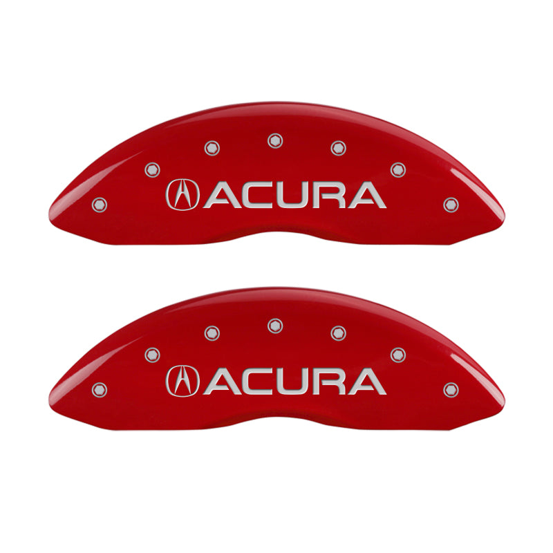MGP 4 Caliper Covers Engraved Front & Rear Acura Red Finish Silver Char 2017 Acura ILX-thumbmail-2
