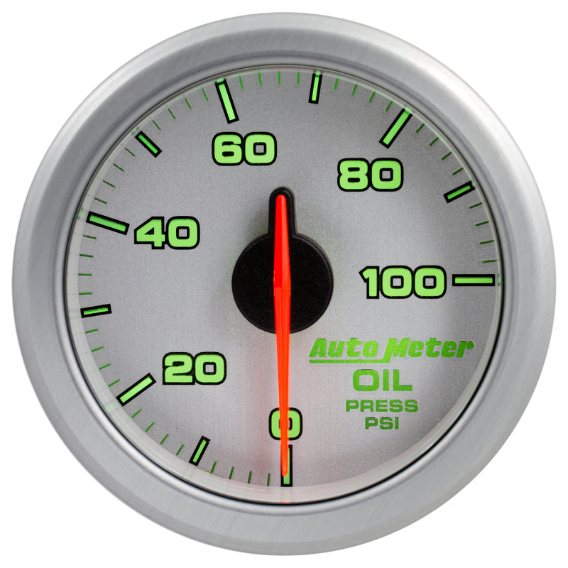 Autometer Airdrive 2-1/6in Oil Pressure Gauge 0-100 PSI - Silver-thumbmail-7