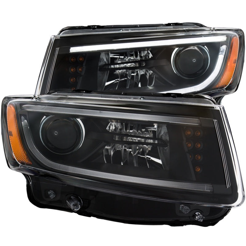 ANZO 2014-2015 Jeep Grand Cherokee Projector Headlights w/ Plank Style Design Black-thumbmail-2