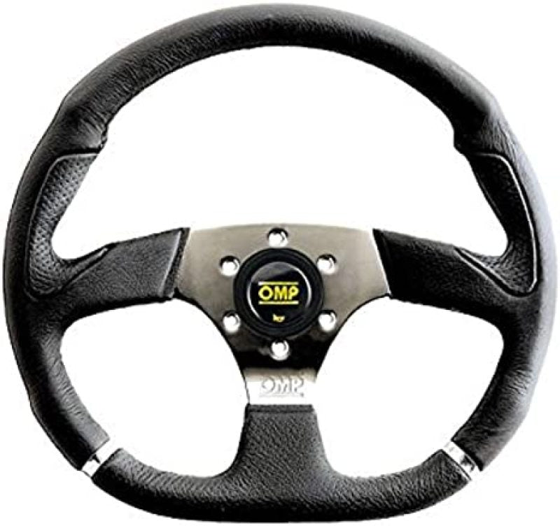 OMP Cromo Steering Wheel w/ 3 Steel Spokes Supplied-thumbmail-1