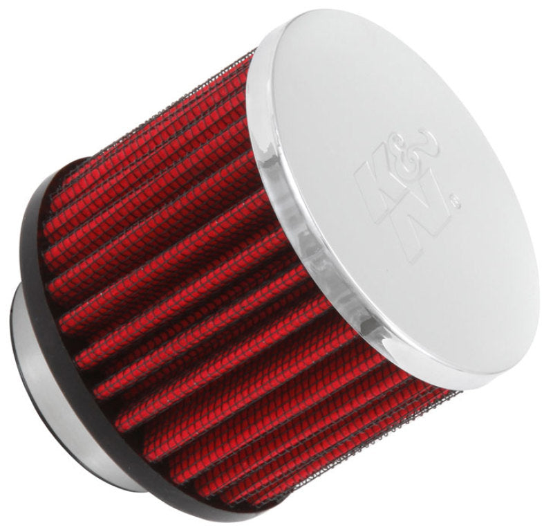 K&N 1.5in Flange ID x 3in OD x 2.5in H Chrome Finish Rubber Base Crankcase Vent Filter-thumbmail-4
