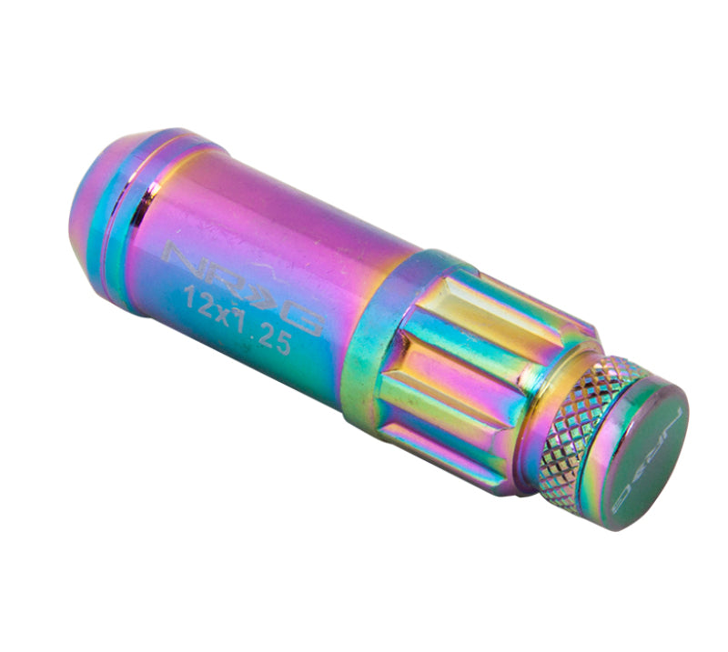 NRG 700 Series M12 X 1.25 Steel Lug Nut w/Dust Cap Cover Set 21 Pc w/Locks & Lock Socket - Neochrome-thumbmail-8