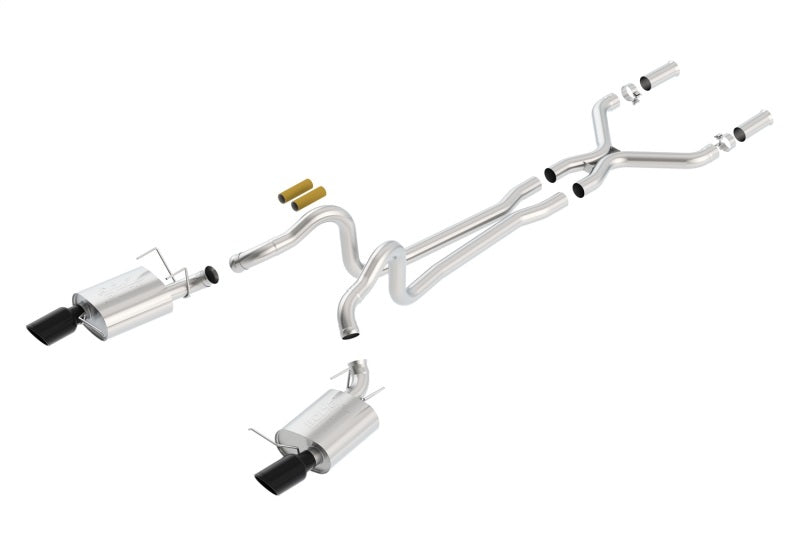 Borla 13-14 Mustang GT/Boss 302 5.0L V8 RWD Single Split Rear Exit ATAK Black Chrome CB Exhaust-thumbmail-2