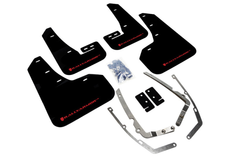 Rally Armor 15-21 VW Golf/GTI/TSI Black UR Mud Flap w/ Red Logo-thumbmail-1
