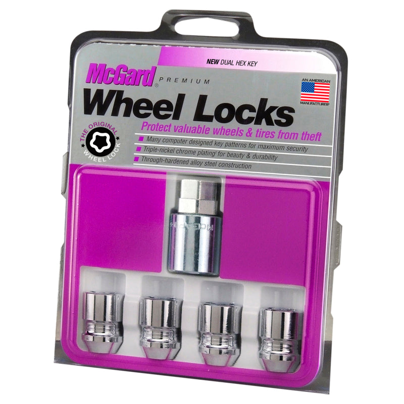 McGard Wheel Lock Nut Set - 4pk. (Cone Seat) M12X1.25 / 19mm & 21mm Dual Hex / 1.28in. L - Chrome-thumbmail-7