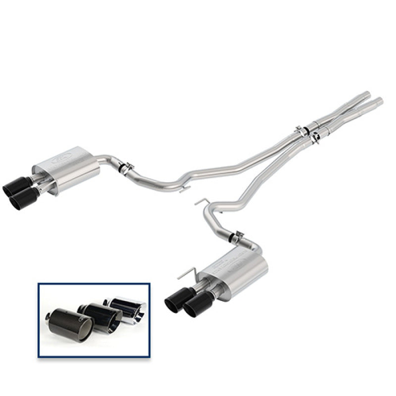 Ford Racing 2018+ Mustang GT 5.0L Cat-Back Extreme Exhaust System w/ Quad Black Chrome Tips-thumbmail-2