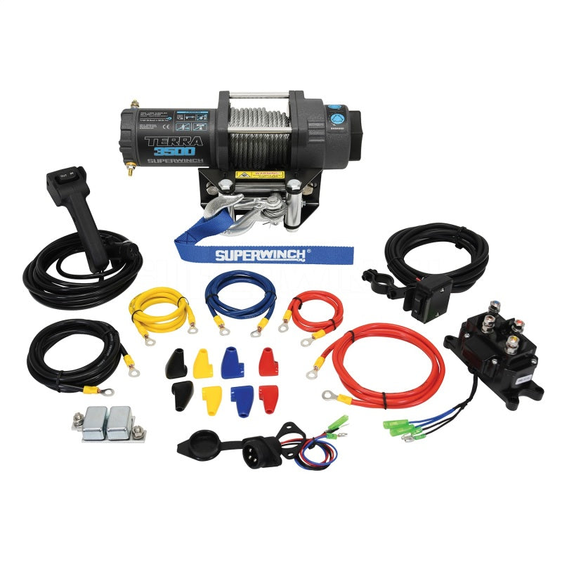 Superwinch 3500 LBS 12V DC 7/32 in x 32 ft Steel Rope Terra 3500 Winch - Gray Wrinkle-thumbmail-9