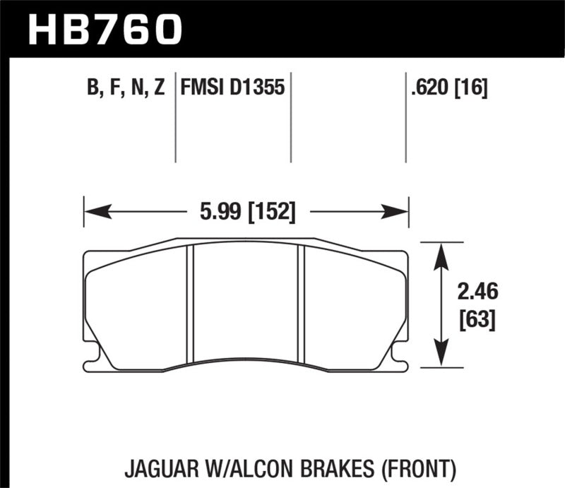 Hawk 08 -12 Jaguar XKR (w/ Alcon Brakes) Performance Ceramic Street Front Brake Pads-thumbmail-4