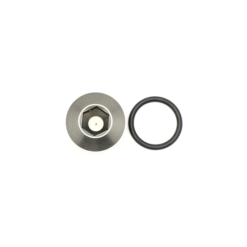 DeatschWerks 10AN ORB Male Plug Low Profile Internal Allen/Hex (Incl O-Ring) - Anodized Matte Black-thumbmail-2
