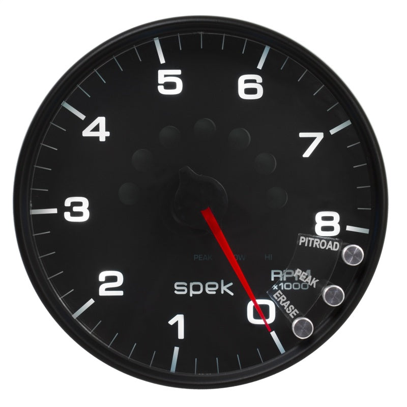 Autometer Spek-Pro Gauge Tachometer 5in 8K Rpm W/Shift Light & Peak Mem Black/Black-thumbmail-2