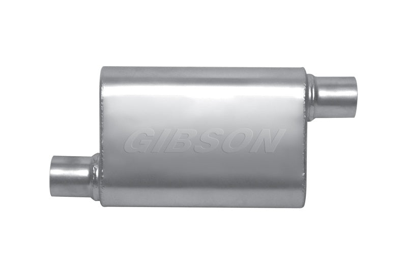 Gibson MWA Superflow Offset/Offset Oval Muffler - 4x9x14in/3in Inlet/3in Outlet - Stainless-thumbmail-3