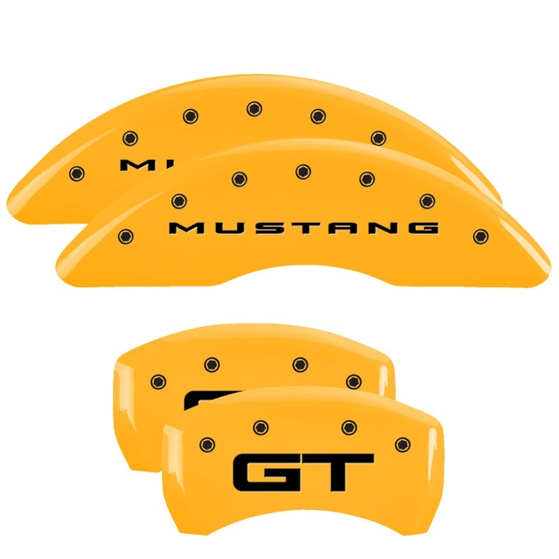 MGP 4 Caliper Covers Engraved Front 2015/Mustang Engraved Rear 2015/GT Yellow finish black ch-thumbmail-3