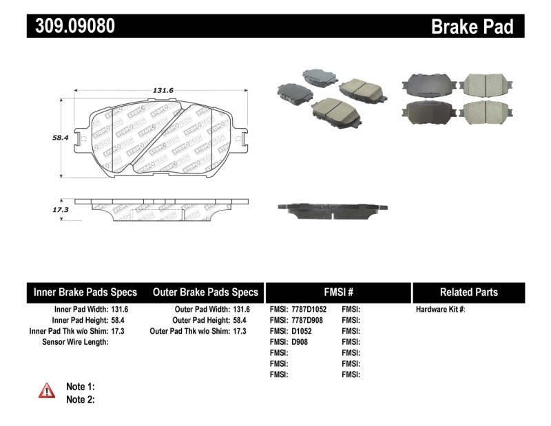 StopTech Performance 06 Lexus GS / 09-10 IS Front Brake Pads-thumbmail-2