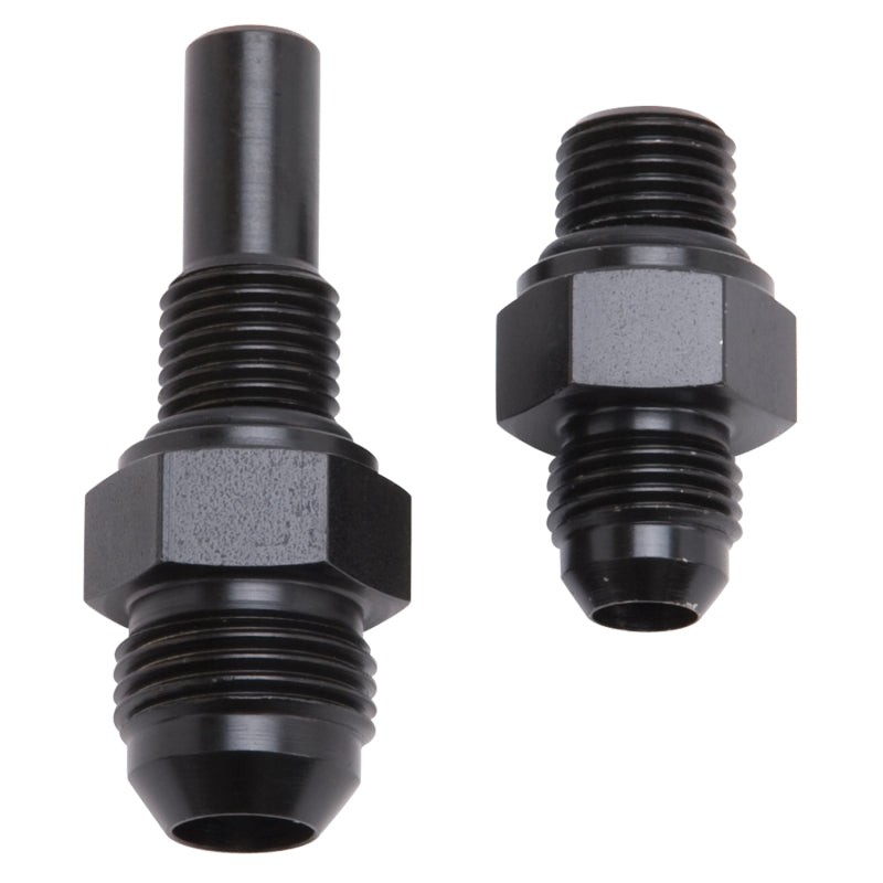 Russell Performance -8 AN to 4L80 Transmission Ports Adapter Fittings (Qty 2) - Black Zinc-thumbmail-3