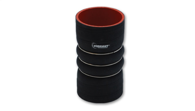 Vibrant 4 Ply Aramid Reinf Silicone Hump Hose conn 4in ID x 6in long 3 reinforcement ring MATTE BLK-thumbmail-2