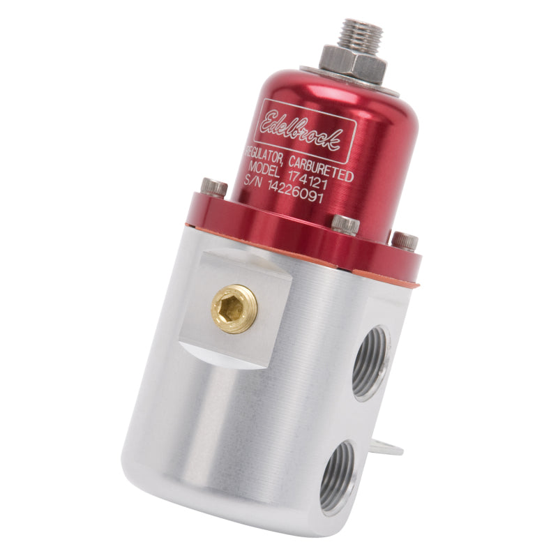 Edelbrock Fuel Pressure Regulator Carbureted 160 GPH 5-10 PSI 3/8In In/Out Retunless Red/Clear-thumbmail-16