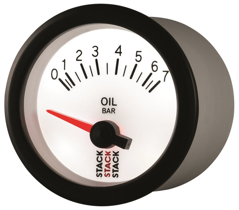 Autometer Stack 52mm 0-7 Bar M10 Male Electric Oil Pressure Gauge - White-thumbmail-6