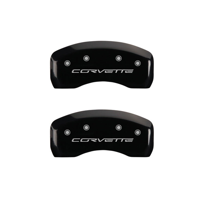 MGP 4 Caliper Covers Engraved Front & Rear C6/Corvette Black finish silver ch-thumbmail-5