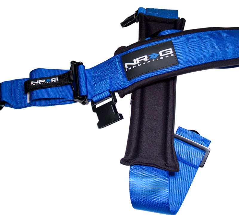 NRG SFI 16.1 5PT 3in. Padded Seat Belt Harness / Latch Link - Blue-thumbmail-2